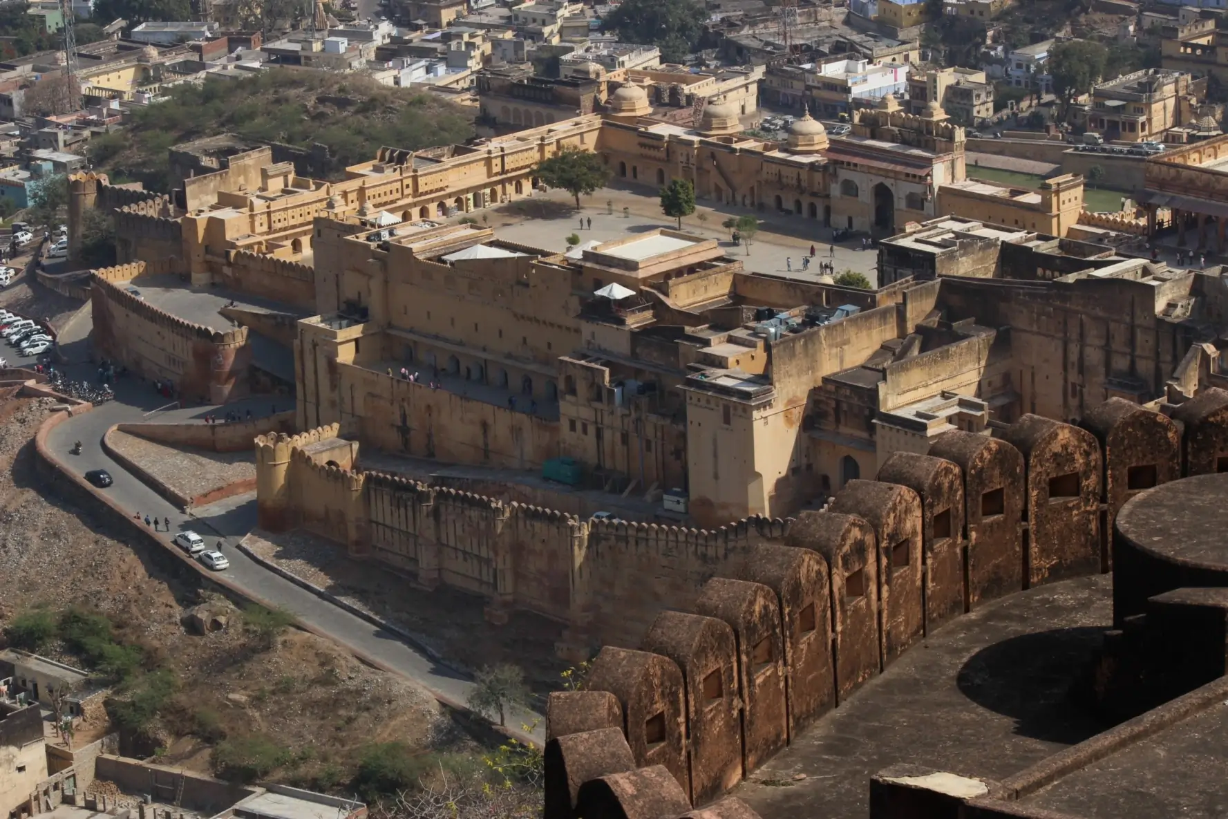 Amer Fort aerial view Jaipur Rajasthan India Desert Holidays